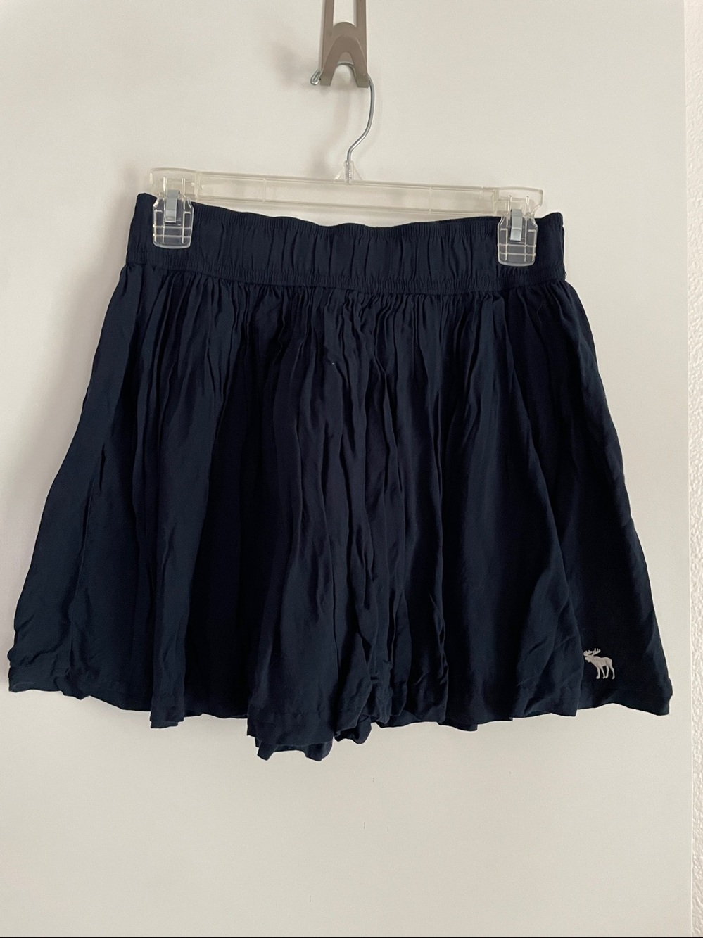 Abercrombie & Fitch Dark Academia Short Preppy Pleated Mini Skirt Navy Blue